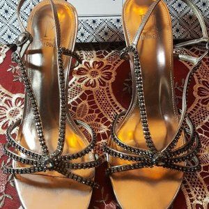 Marinelli  Pewter rhinestone Heel Sandels Size 9M